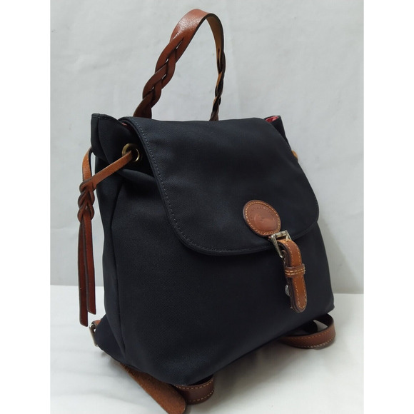 Dooney & Bourke Black Nylon Leather Trim Buckle Flap Closure Backpack main image 11